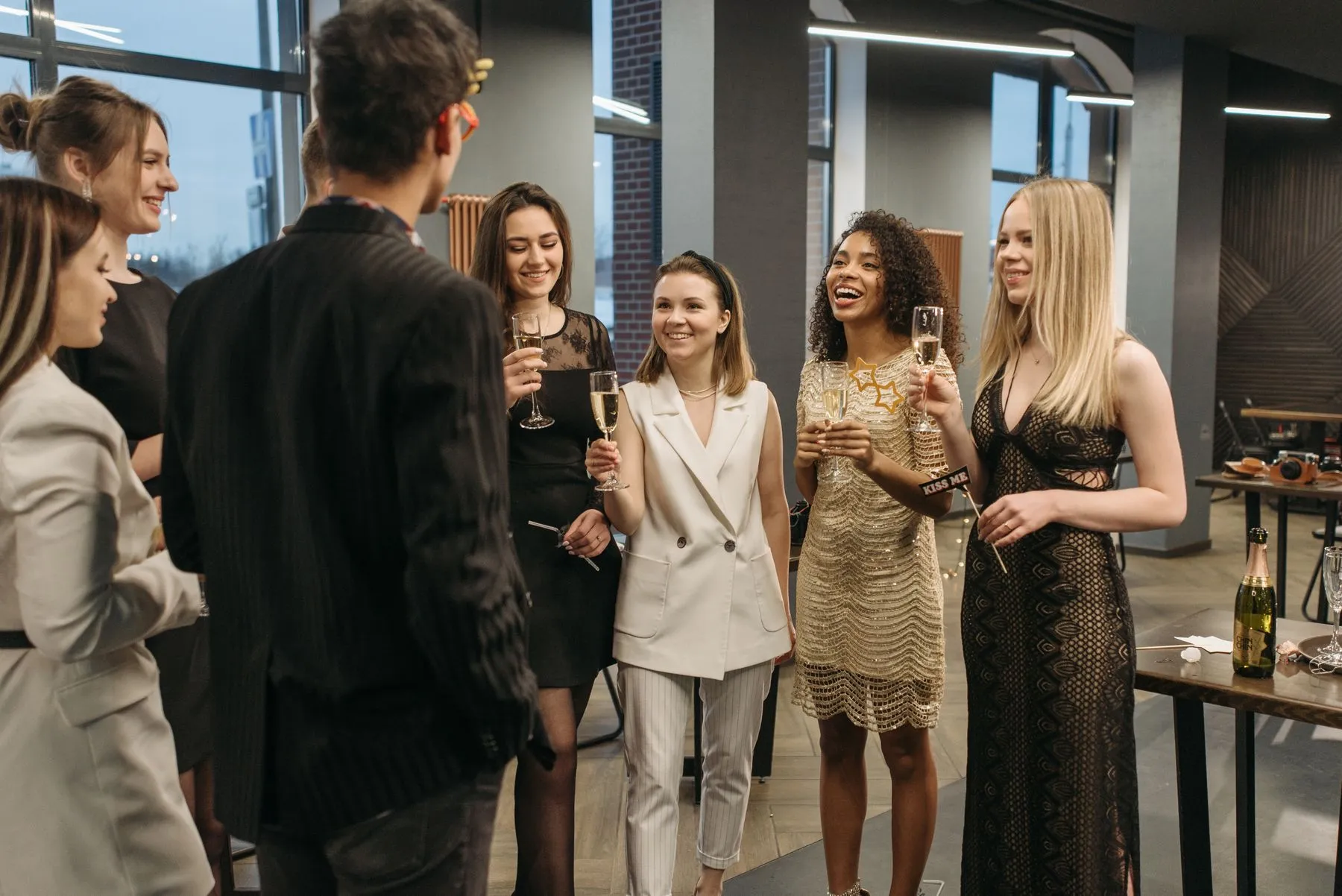 Diverse colleagues sharing a celebratory toast