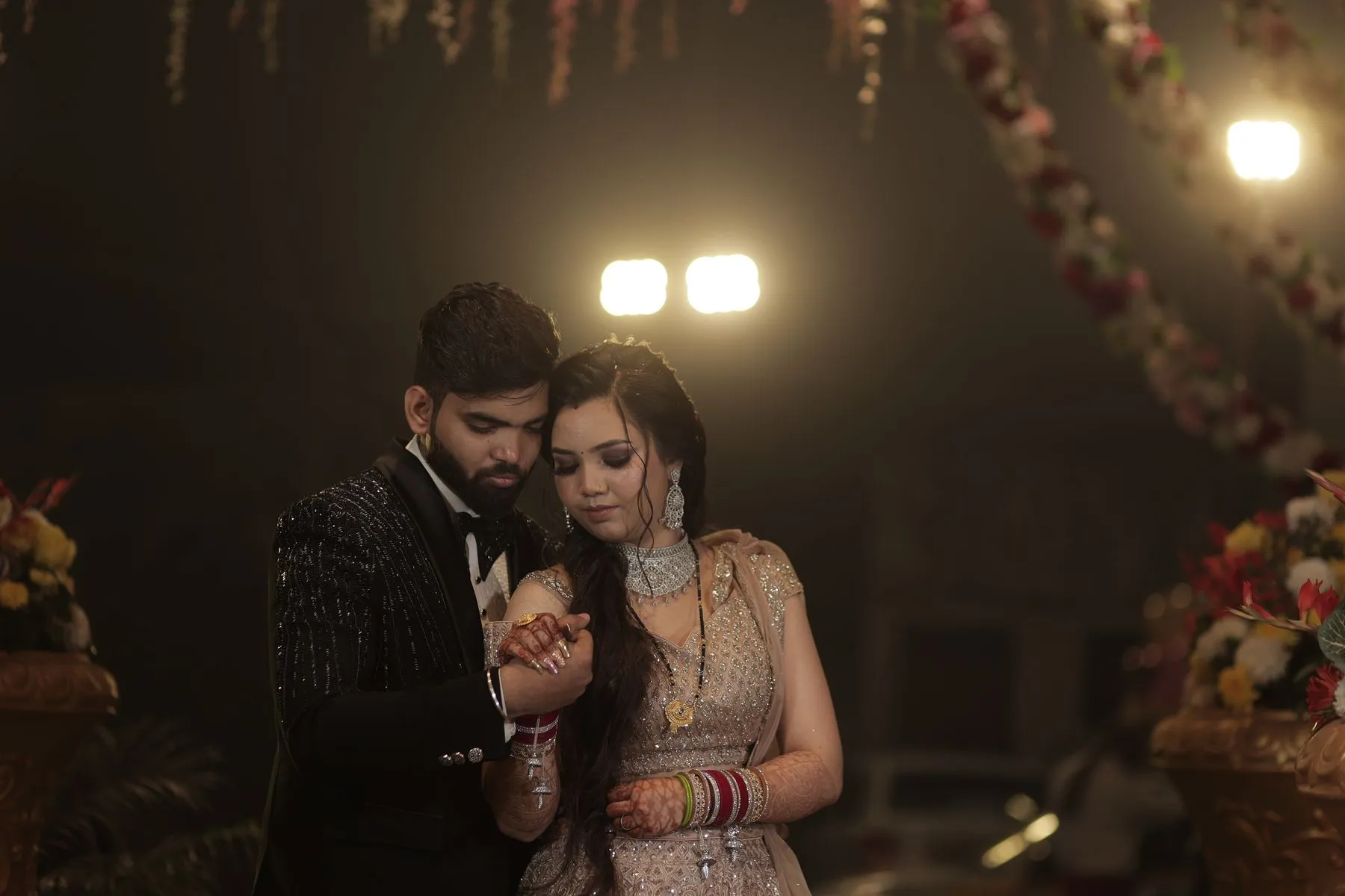 Couple together at an elegant reception
