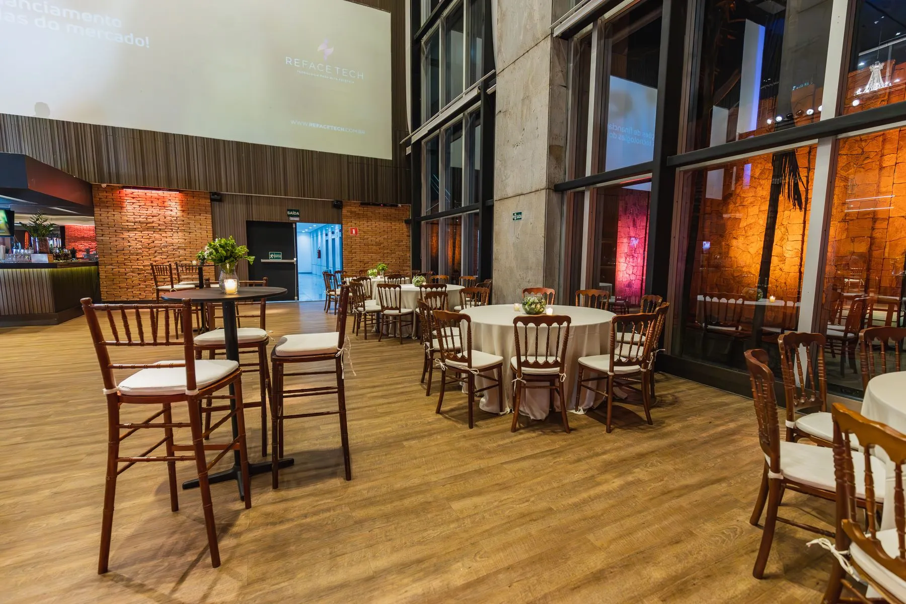 Modern event hall ready for a celebration